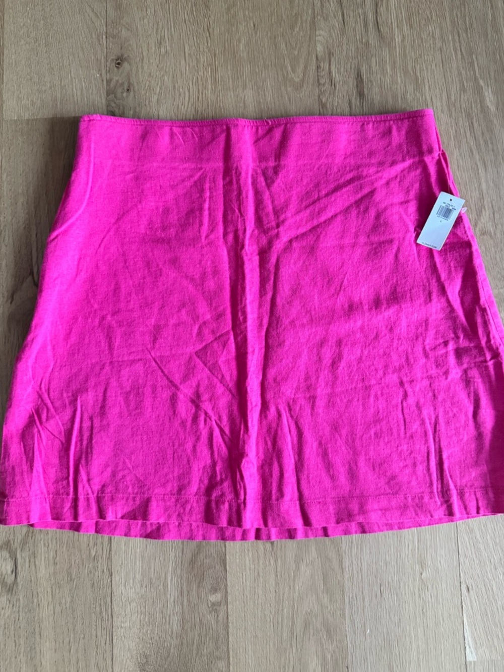Old Navy Linen Blend Hot Pink Mini Skirt NWT Size Large Summer Beach Barbiecore